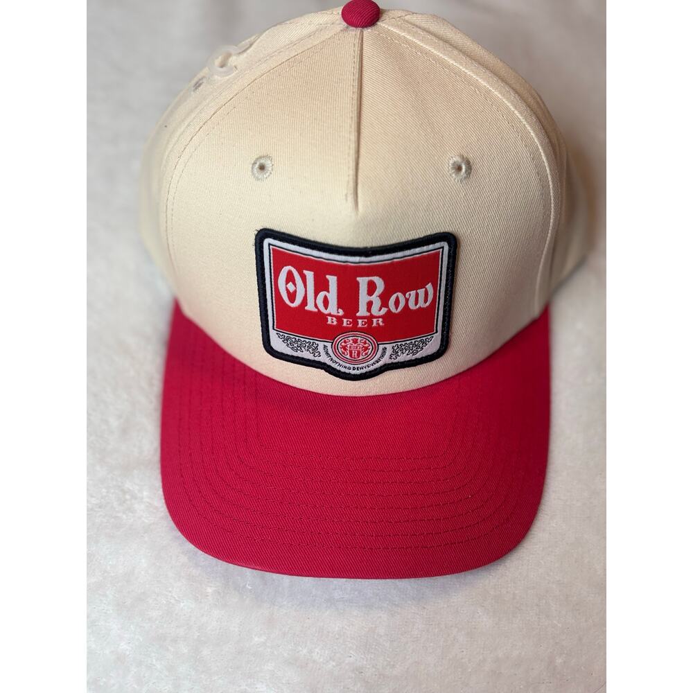 Old Row OSFM Snap Back Beige/Red Beer Logo Hat NWTs